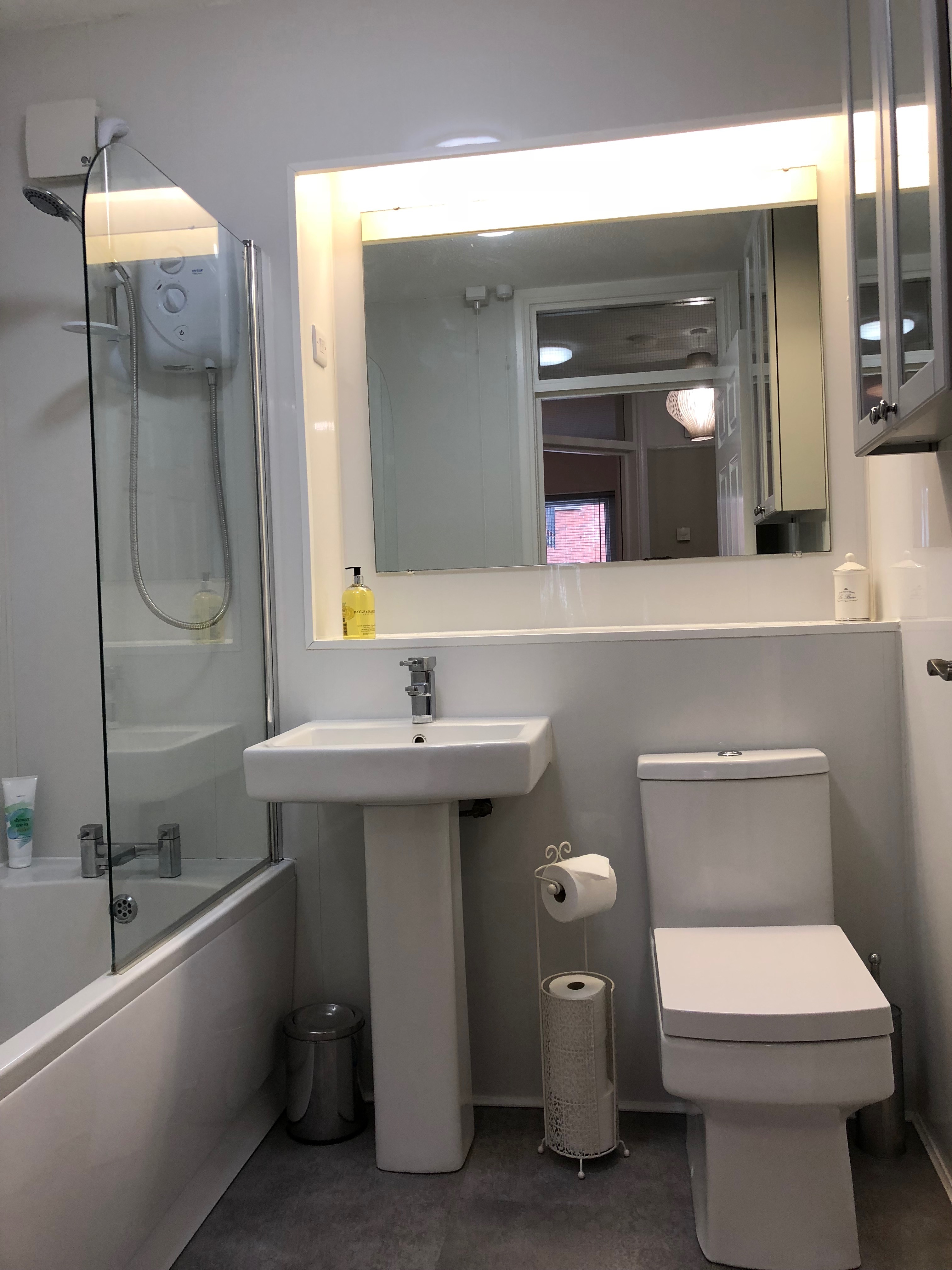 Bathroom with electric shower